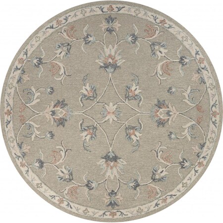 Palacedesigns 7 ft. Round Sage & Cream Filigree Area Rug PA3657642